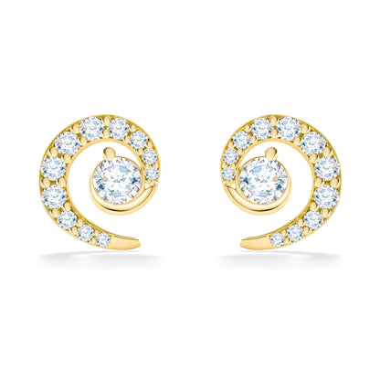 43096 - 14K Yellow Gold - Wave Stud Earrings