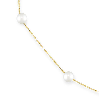 41967 - 14K Yellow Gold - White Akoya Pearl Necklace