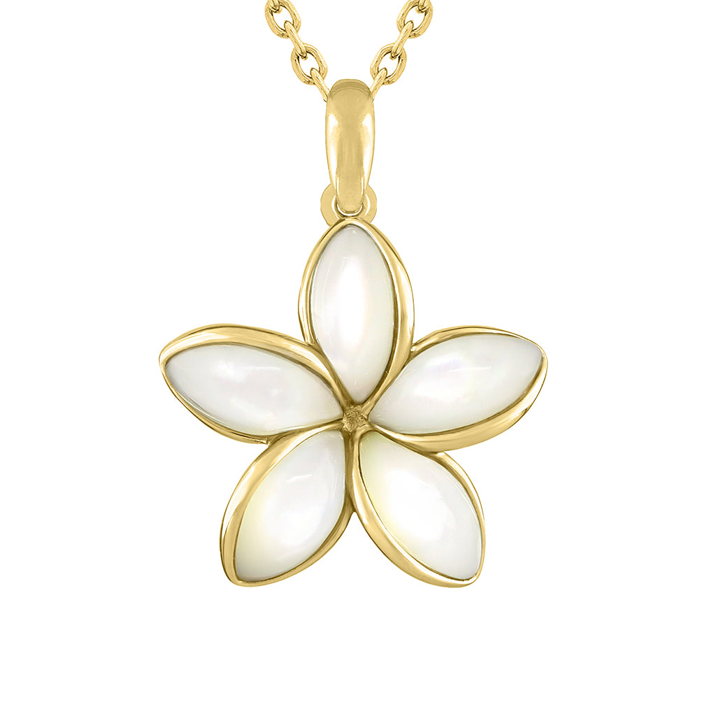 41937 - 14K Yellow Gold - Plumeria Pendant