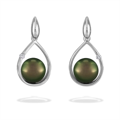 41075 - 14K White Gold - Raindrop Earrings