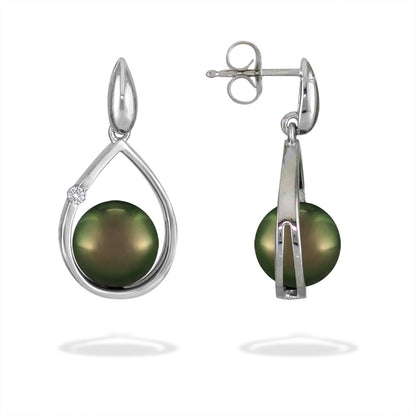 41075 - 14K White Gold - Raindrop Earrings