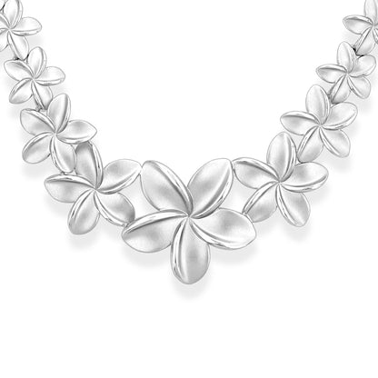 40694 - Sterling Silver - Plumeria Necklace