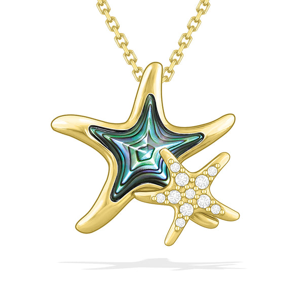 Small Starfish Necklace in Yellow Gold by Liven Co