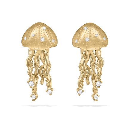 43305 - 14K Yellow Gold - Jellyfish Stud Earrings