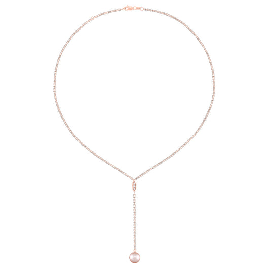 43449 - 14K Rose Gold - Raindrop Y Necklace