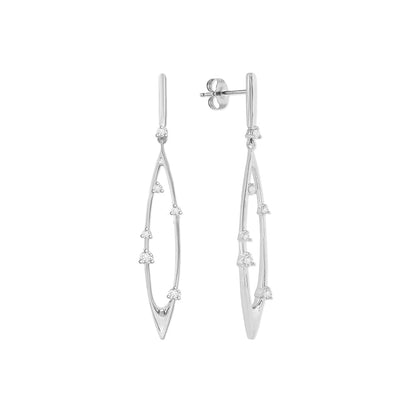 43985 - 14K White Gold - Celestial Drop Earrings