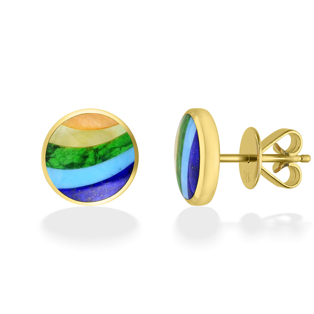 Gold rainbow on sale stud earrings