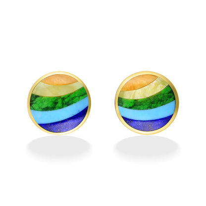 44226 - 14K Yellow Gold - Rainbow Stud Earrings