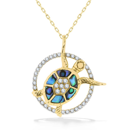 893093 - 14K Yellow Gold - Frederic Sage Sea Turtle Pendant