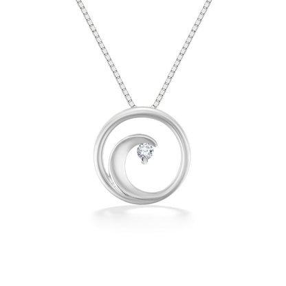 44321 - 14K White Gold - Na Keiki (Children's) Wave Pendant