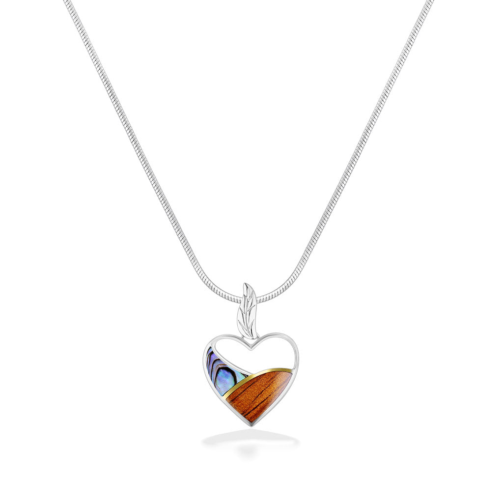 18k and Sterling Heart popular Pendant