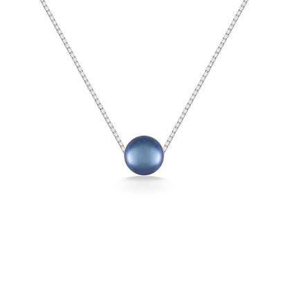 44341 - 14K White Gold - Na Keiki (Children's) Blue Akoya Pearl Slider