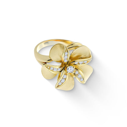 44954 - 18K Yellow Gold - Plumeria Ring