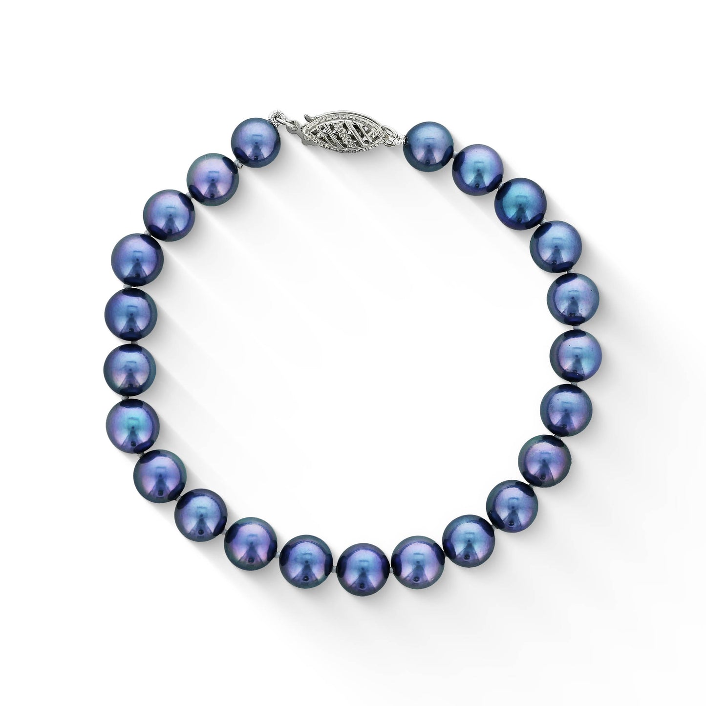 773172 - 14K White Gold - Blue Akoya Pearl Bracelet