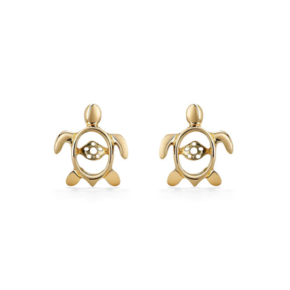 44597 - 14K Yellow Gold - Honu Earring Jackets